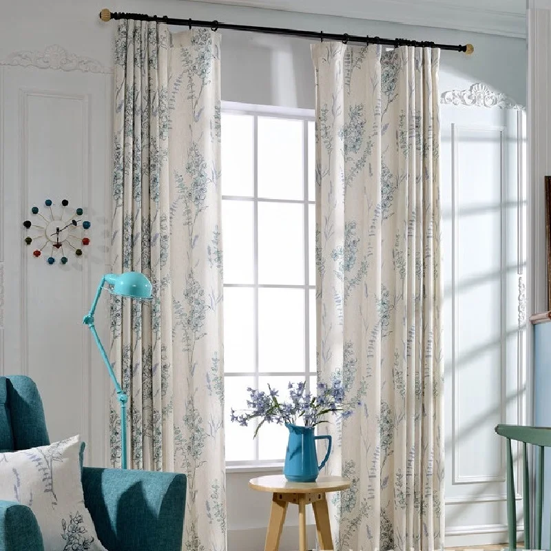 Свежие занавески в стиле американской деревенской идиллии для гостиной из хлопка и льна, с высокой степенью затемнения, с принтом, на заказ.