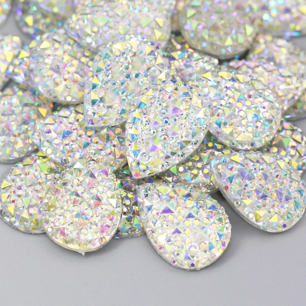 Стразы из полимерного стекла Giltter Crystal AB стразы DR с плоской задней стороной для