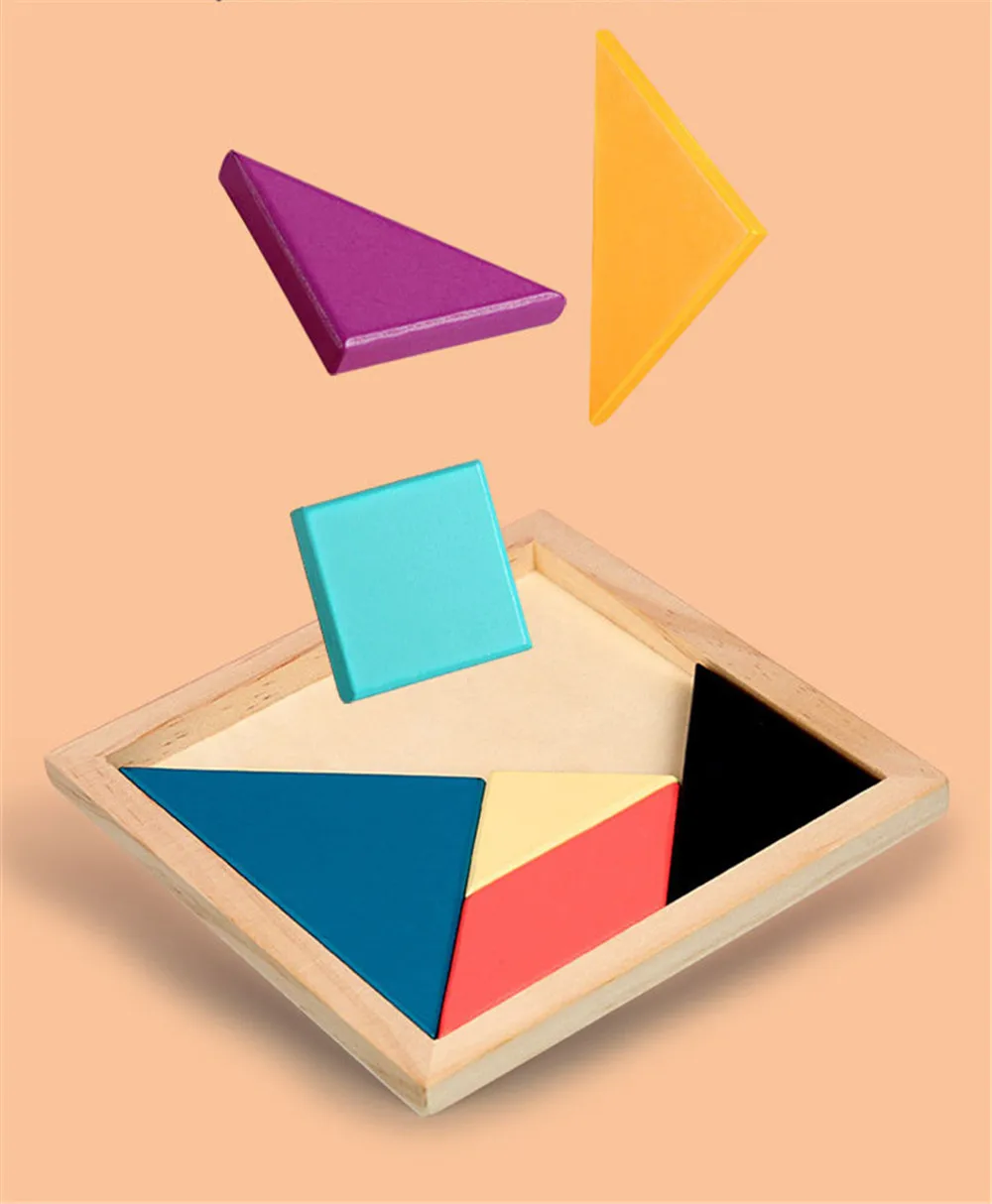 ZXZ Nueva venta caliente niños desarrollo Mental Tangram rompecabezas de Madera Juguetes educativos para toys | Игрушки и хобби