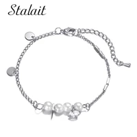 small round pearl bracelets clear cubic zirconia chain bracelet women accessories luxury designer charms for bracelets jewelry