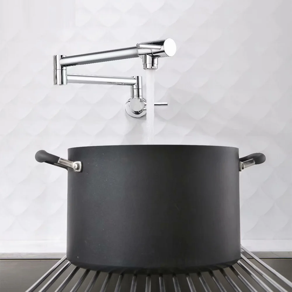 

Латунный Смеситель для кухни, кухонный кран с наполнителем для кастрюли, поворотный складной, выдвижной, растягивающийся, для ванной комнат...