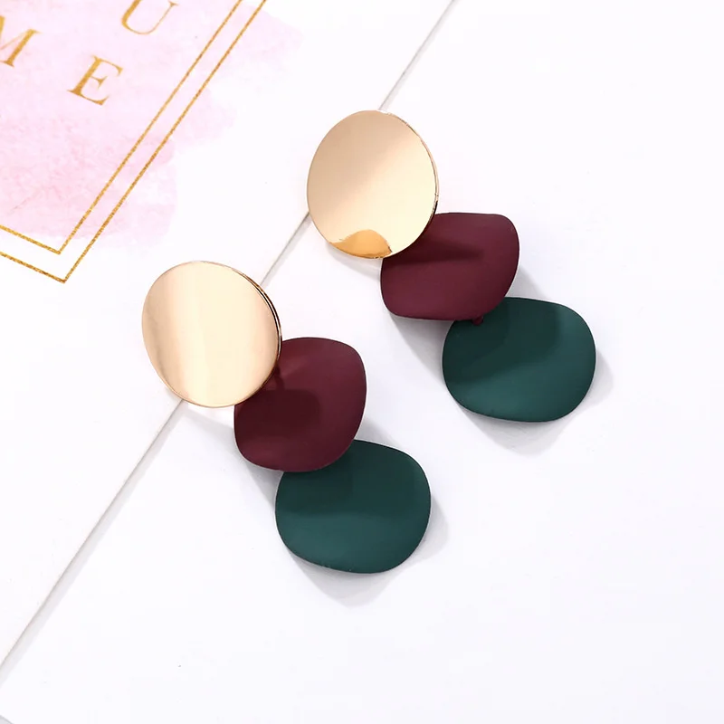 

Exaggerated Earrings for Women Earing Round Gold Plate Earrings Fashion Geometric Disc Stud Earrings For Women Earings Jewelry