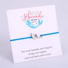 Женский браслет из нержавеющей стали, с подвесками в виде русалки, морской черепахи, рыбы, регулируемое ювелирное изделие, в подарок