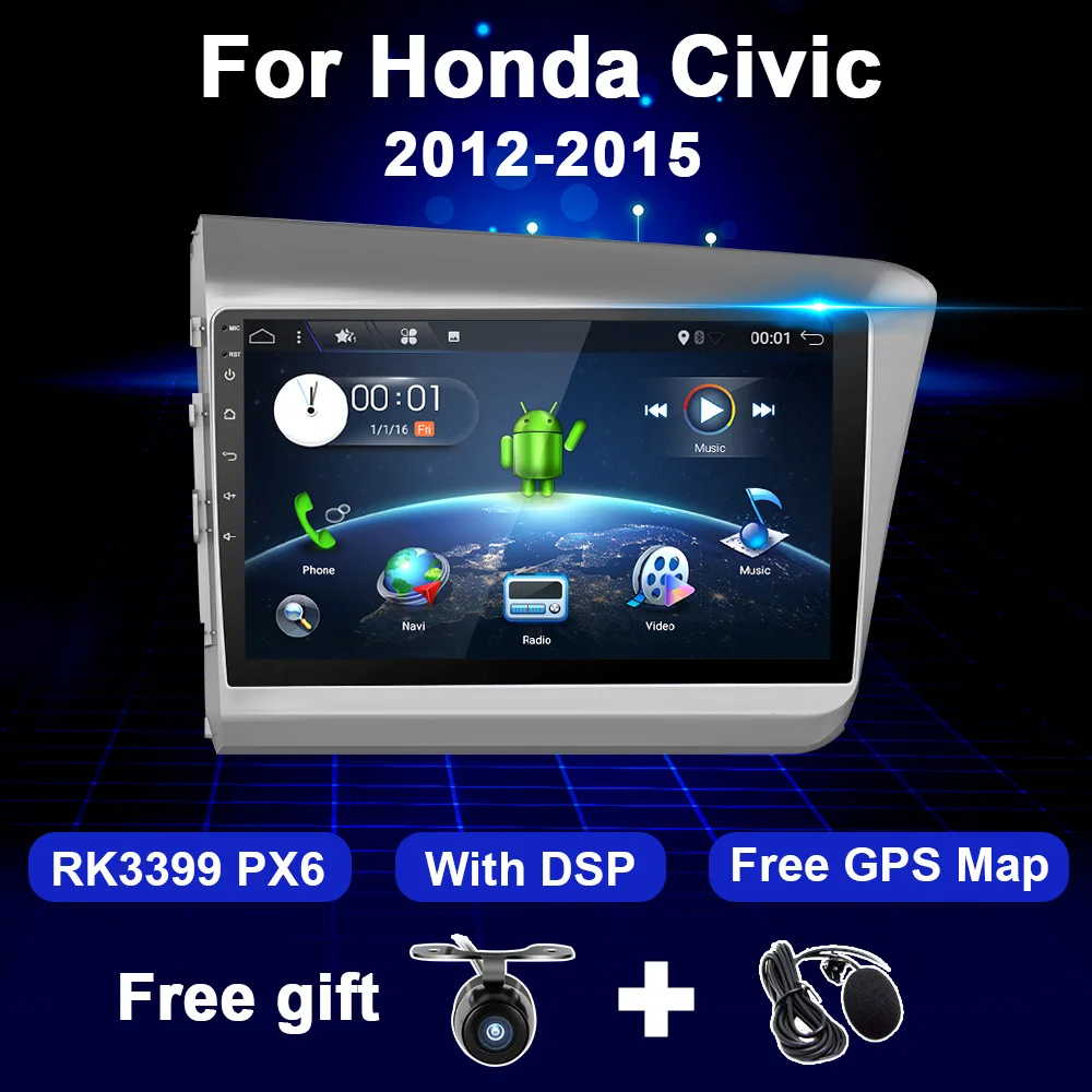 

Eunavi Android 10 Car Radio For HONDA CIVIC 2012-2015 Multimidia Head Unit Video Audio Player DSP RDS Navigation GPS 2 Din