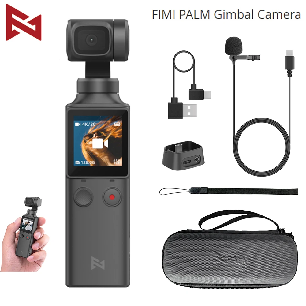 3 осевой Ручной Стабилизатор FIMI PALM с 4K смарт камерой угол обзора 128 ° 120 ГГц