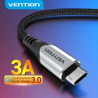 vention 3a reversible micro usb cable nylon fast charging for samsung xiaomi htc lg usb charger data cable mobile phone cable