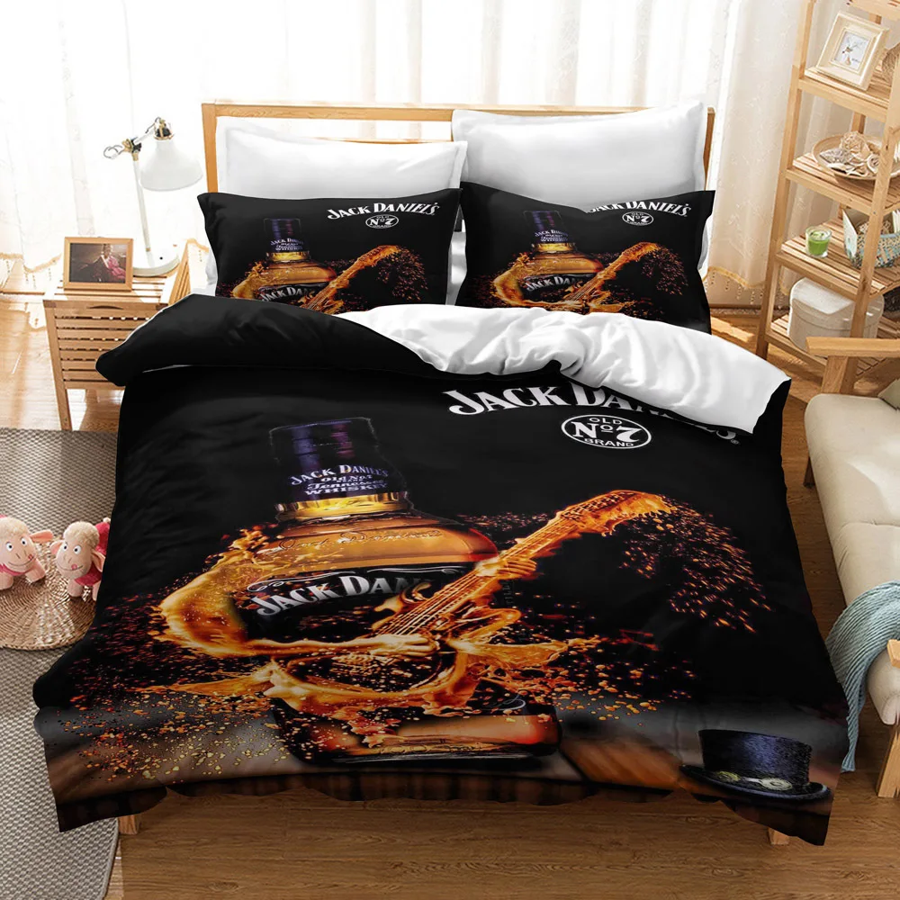 

Famous JACK Whiskey Drinking Printing Bedding Set Duvet Cover Set Bed Linens Bedclothes Home Textile Twin Full Queen King Size