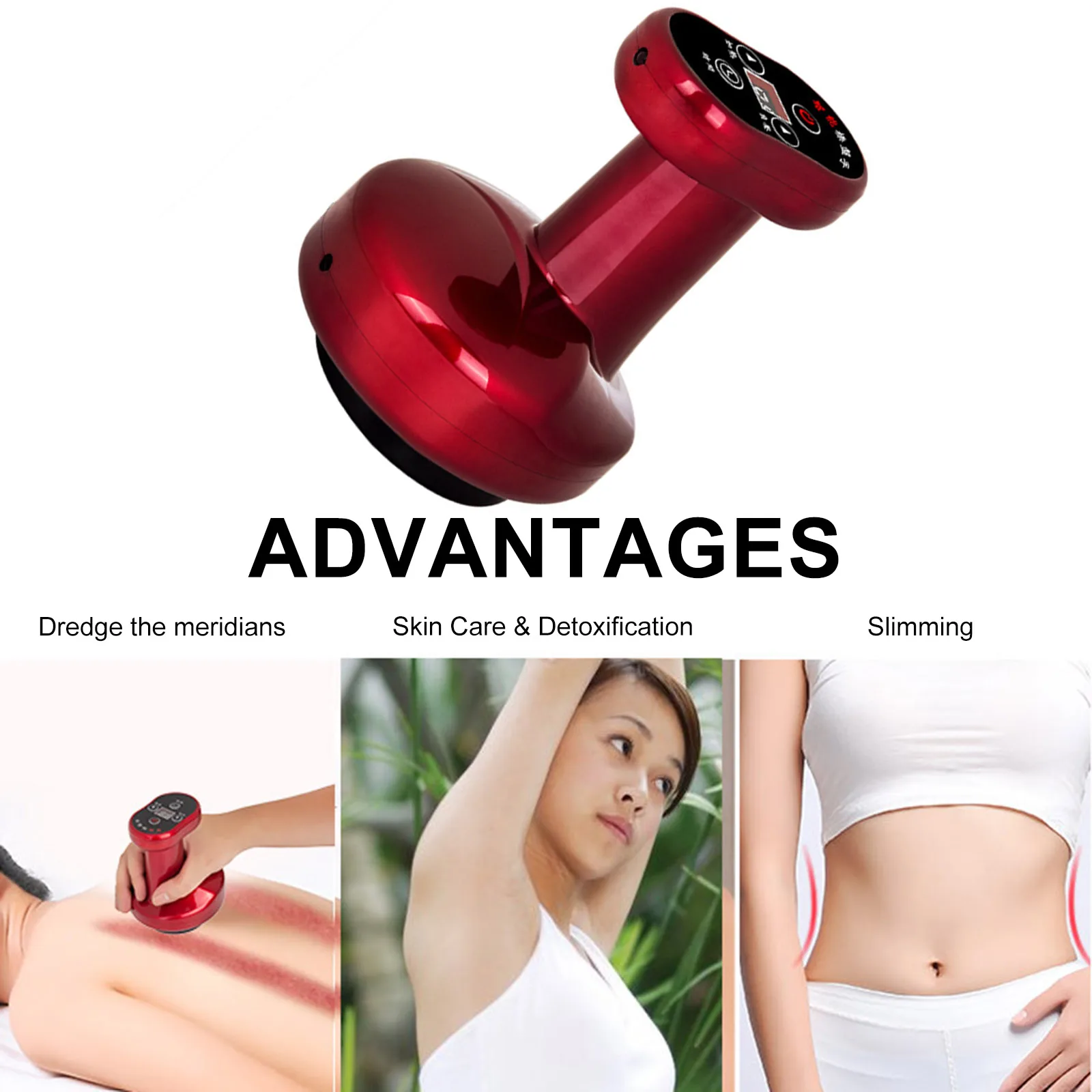 

Electric Cupping Massager Vacuum Suction Cup Gua Sha Scraping Device reduce Pressure Meridian Therapy Relief Detoxification