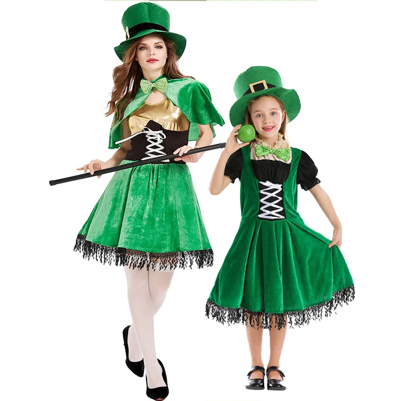 Новый Карнавальный костюм для родителей и детей лепрекауна на День Св. Патрика