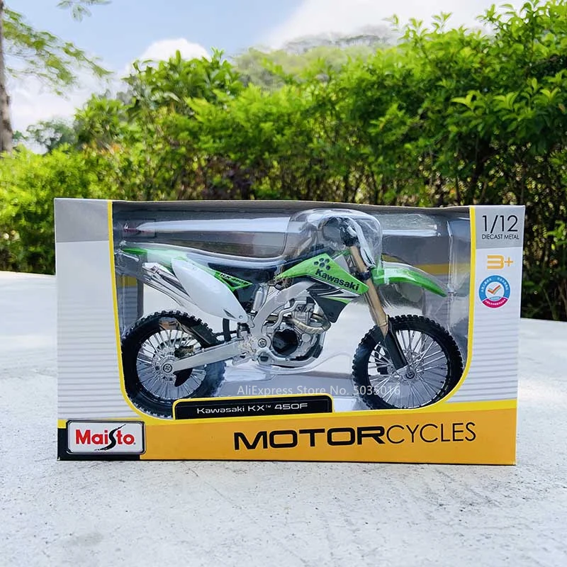 

Maisto 1:12 Kawasaki KX-450F simulation alloy motocross authorized motorcycle model toy car Collecting gifts Die casting model