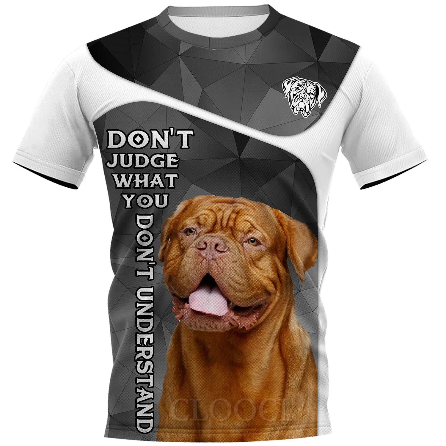 

CLOOCL Animals T-shirts 3D Graphic Don't Judge Dogue de Bordeaux Pullovers Pets Dog Casual Sweatshirts Harajuku Men Clothing