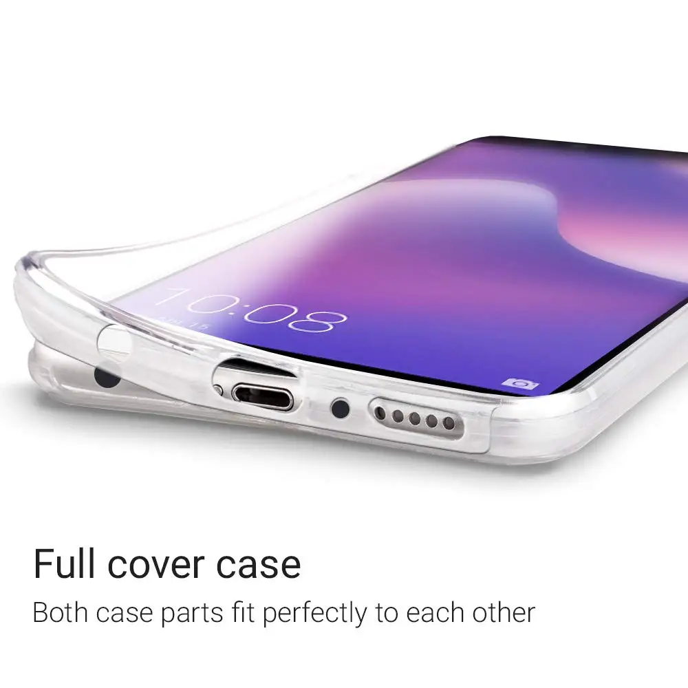 Case 360 Degree Silicone Clear Cover for Huawei HONOR 7C PRO 7CPRO LND-AL29 LND-AL30 LND-AL40 Hard PC Back Soft TPU Front |