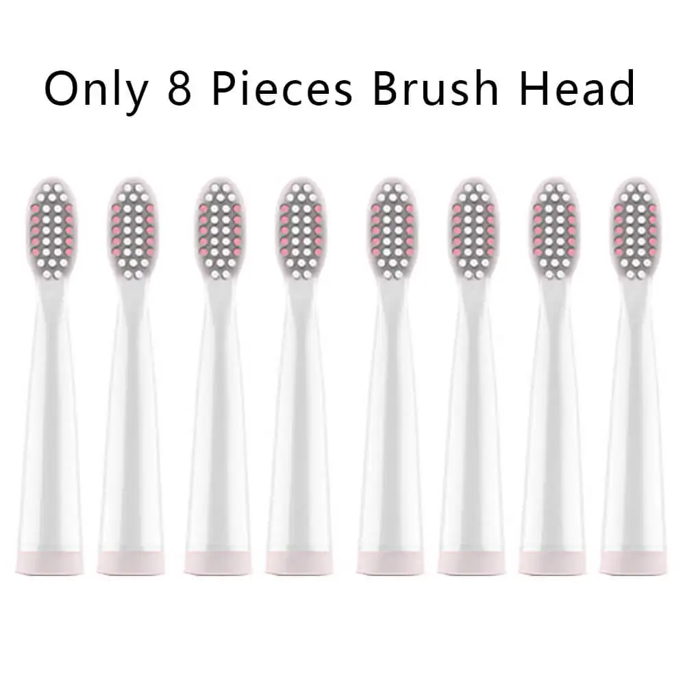 Only 8 Heads Pink Умная Ультразвуковая электрическая зубная щетка, перезаряжаемая зубная щетка, Зубное вычисление, домашнее портативное средство для удаления пятен, зубные щетки - Цвет: Only 8 Heads Pink