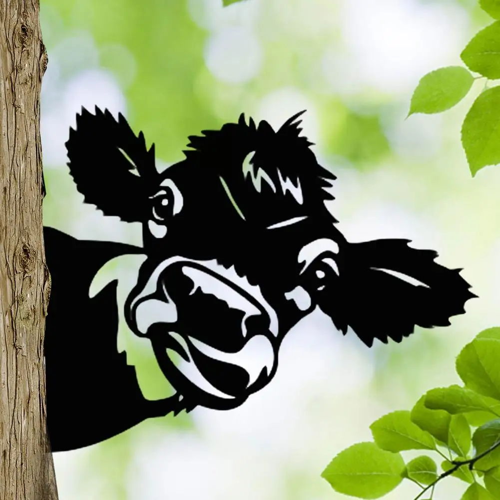 Металл коровы на открытом воздухе садовые украшения искусства скотный двор