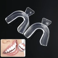2 pcs oral hygiene silicone mouth guard for teeth clenching grinding dental bite sleep aid whitening teeth mouth tray