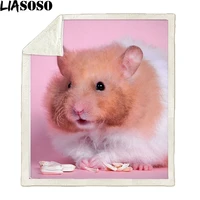 liasoso animal hamster blanket 3d print throw plaid home sofa bedspread soft fleece warm baby plush blankets for deds