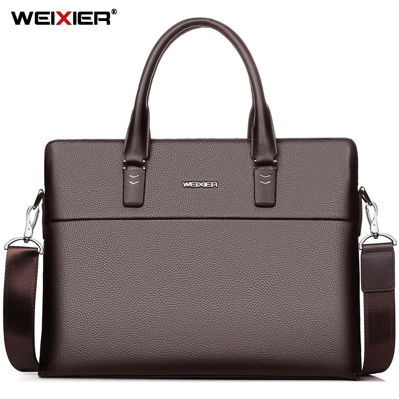 Мужская сумка WEIXIER деловой портфель мужская кожаная мессенджер через плечо для