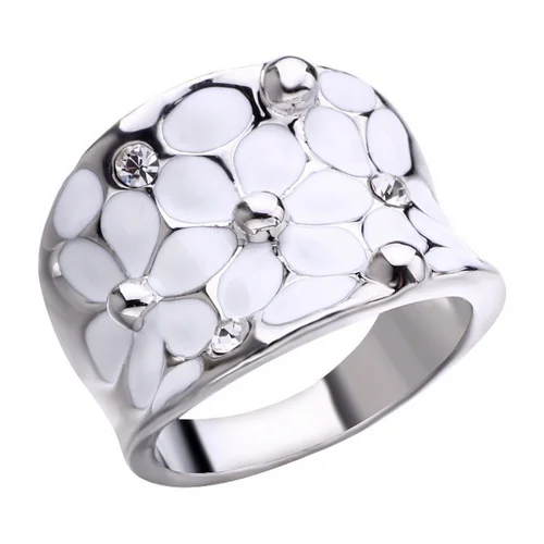 

New Light Luxury Elegant Temperament Wedding Jewellery Fashion Flower Oil Dripping Ring for Girl Women Fashion Jewelry Gifts