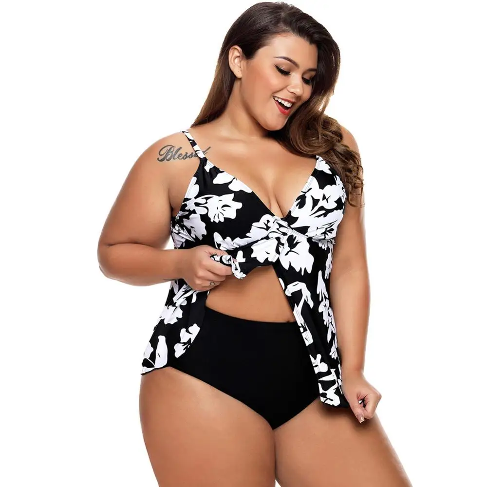 Сексуальное женское бикини размера плюс регулируемые плечевые ремни на спине