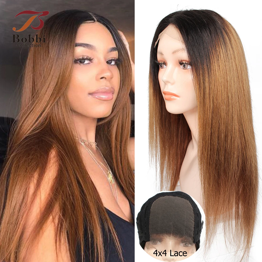 Парик с кружевной застежкой 4x4 качественный парик из человеческих волос Remy