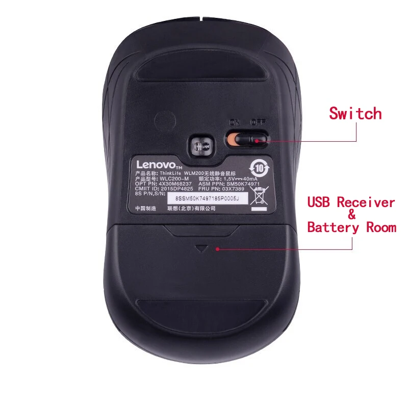 Беспроводная мышь Lenovo ThinkPad WLM200 Classic Black Laser 0A34329 / OA34329.