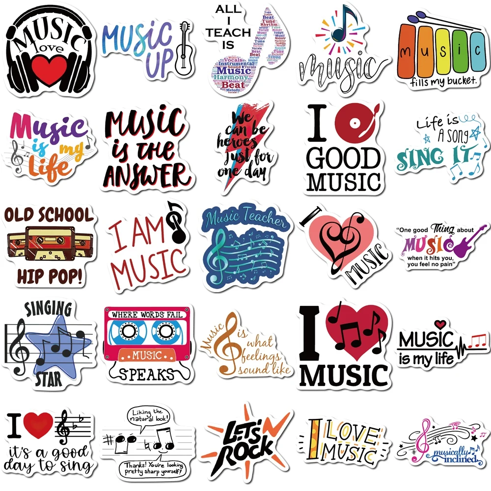 Музыкальные наклейки мотивационные водонепроницаемые для взрослых и детей