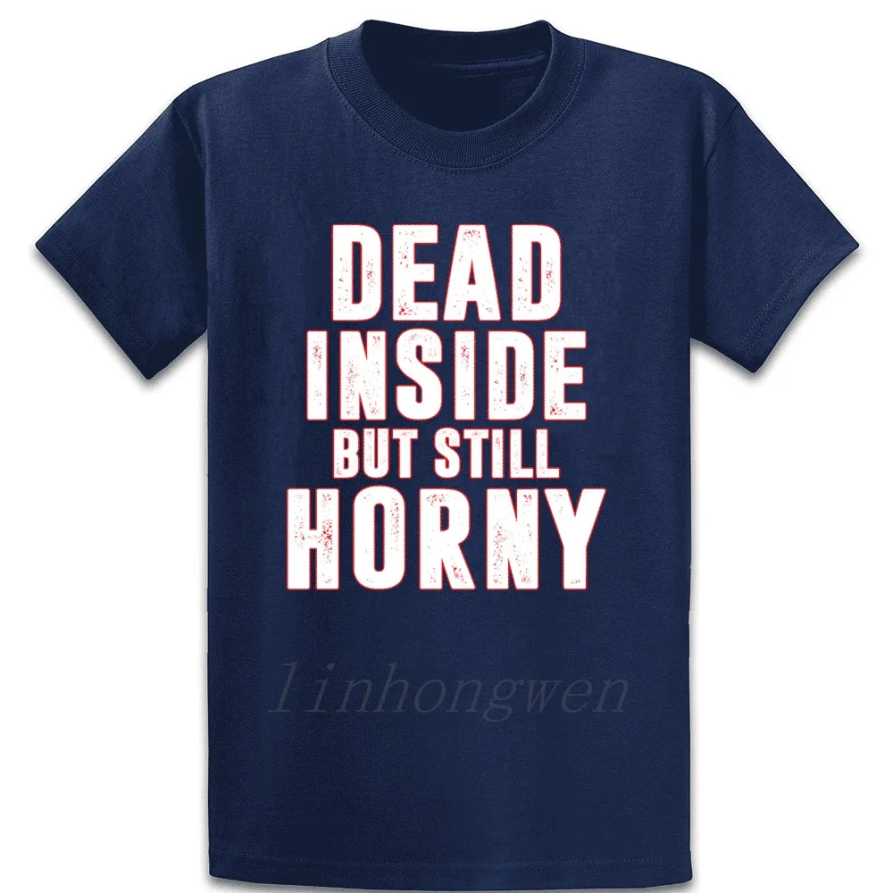 Футболка с надписью Dead Inside но по прежнему Роговая футболка на заказ большие