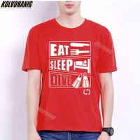 eat sleep dive scuba diving funny graphic printed t shirt diver gift short sleeves cotton tee shirt cool man summer clothing