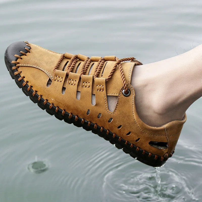 

Chaussure Summer Men Genuine Leather Shoes Lace Up Gentleman Casual Shoes Round Toe Flats Footwear Cow Leather Shoes Big Size 48