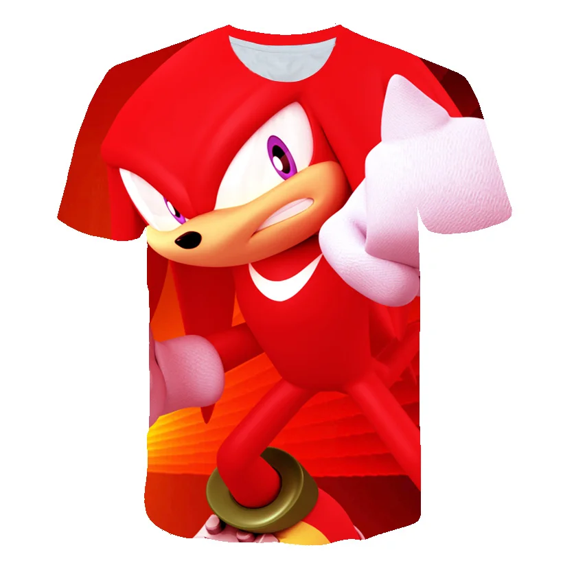 

2021 New Kids Summer Short Sleeve T-Shirt 3D Printed Sonic Design Boy T-Shirt Pink Ccute Girl Coat Top
