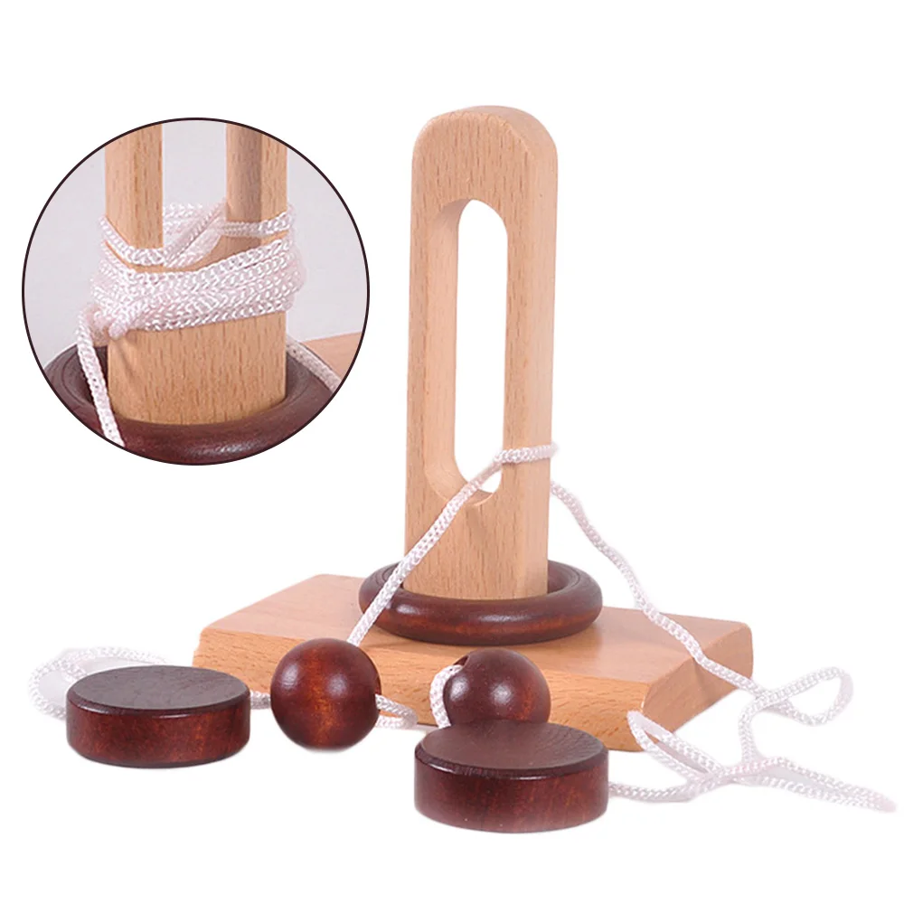 Настольная Новинка 3d деревянная веревочная петля головоломка Iq разумная веревка
