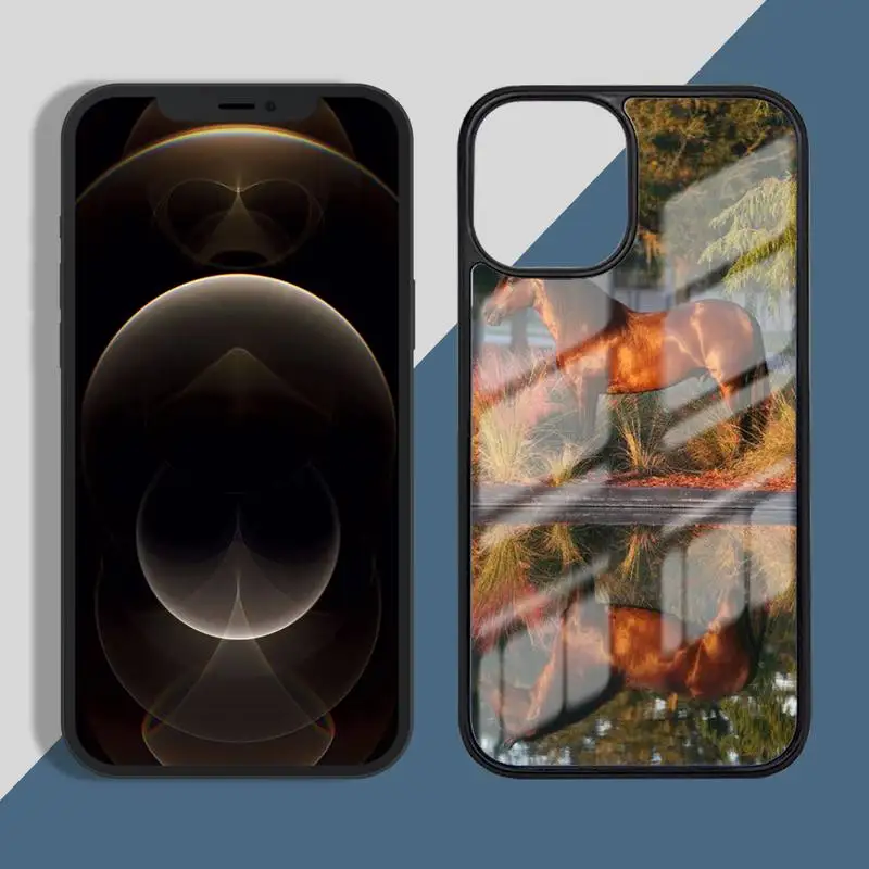 

Watercolor Horse Horses Running Phone Case PC for iPhone 11 12 pro XS MAX 8 7 6 6S Plus X 5S SE 2020 XR