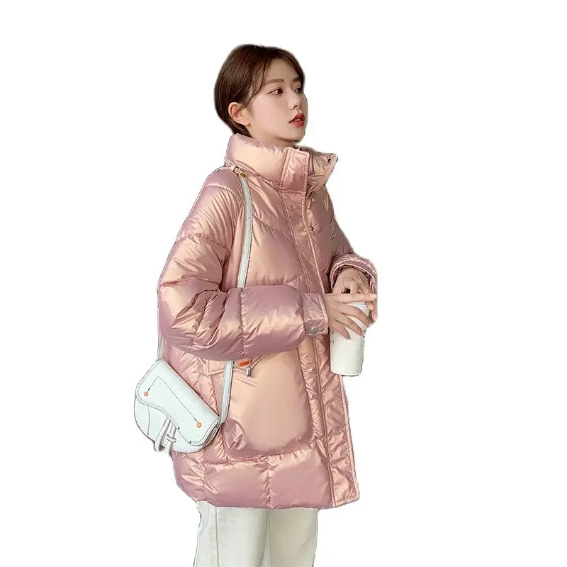 

Women winter jackets long warm coat Silver color style female jacket Wide fur collar 2021 ladies parka abrigos mujer invierno
