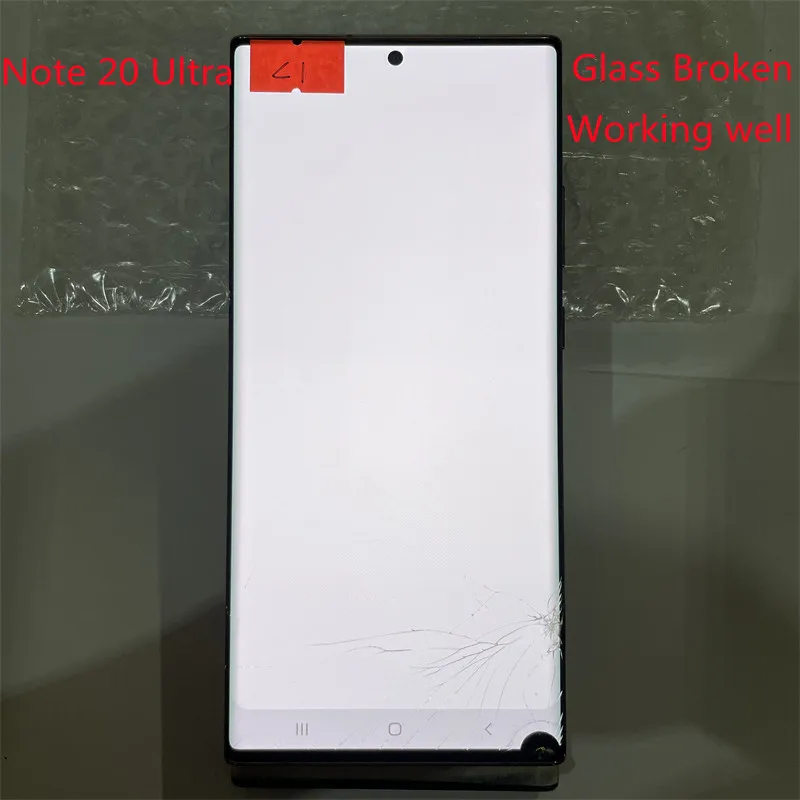 

Glass Broken Working well Used For Samsung Galaxy Note20 Ultra LCD SM-N985F N985F/DS N986B 5G Touch Screen Assembly With Frame