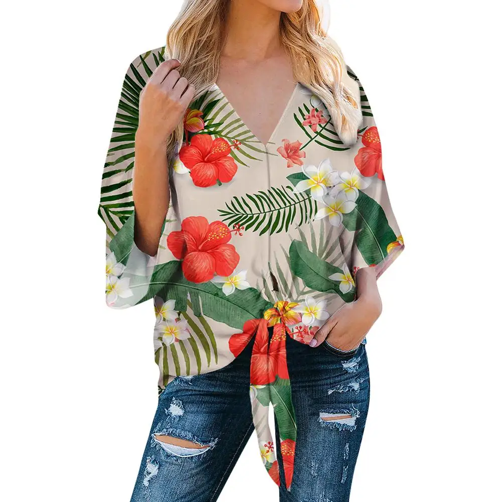 POD Polynesian Traditional Tribal style Chiffon Tops Woman Blouses Fashion Printed Chiffon Shirt Custom Women Chiffon Blouse