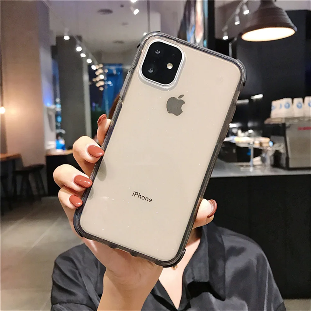 N1986N чехол для телефона для iPhone 11 11 Pro Max X XR XS Max 6 6s 7 8 Plus роскошный блестящий яркий противоударный прозрачный мягкий ТПУ
