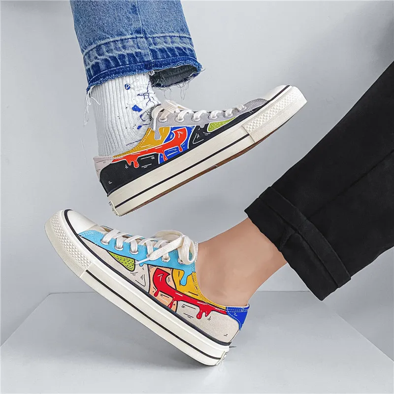 

Summer Canvas Shoes for Men Korean Version Fashion Sports Casual Student Canvas Shoes Breathable Vulcanize Shoes Men's Shoes