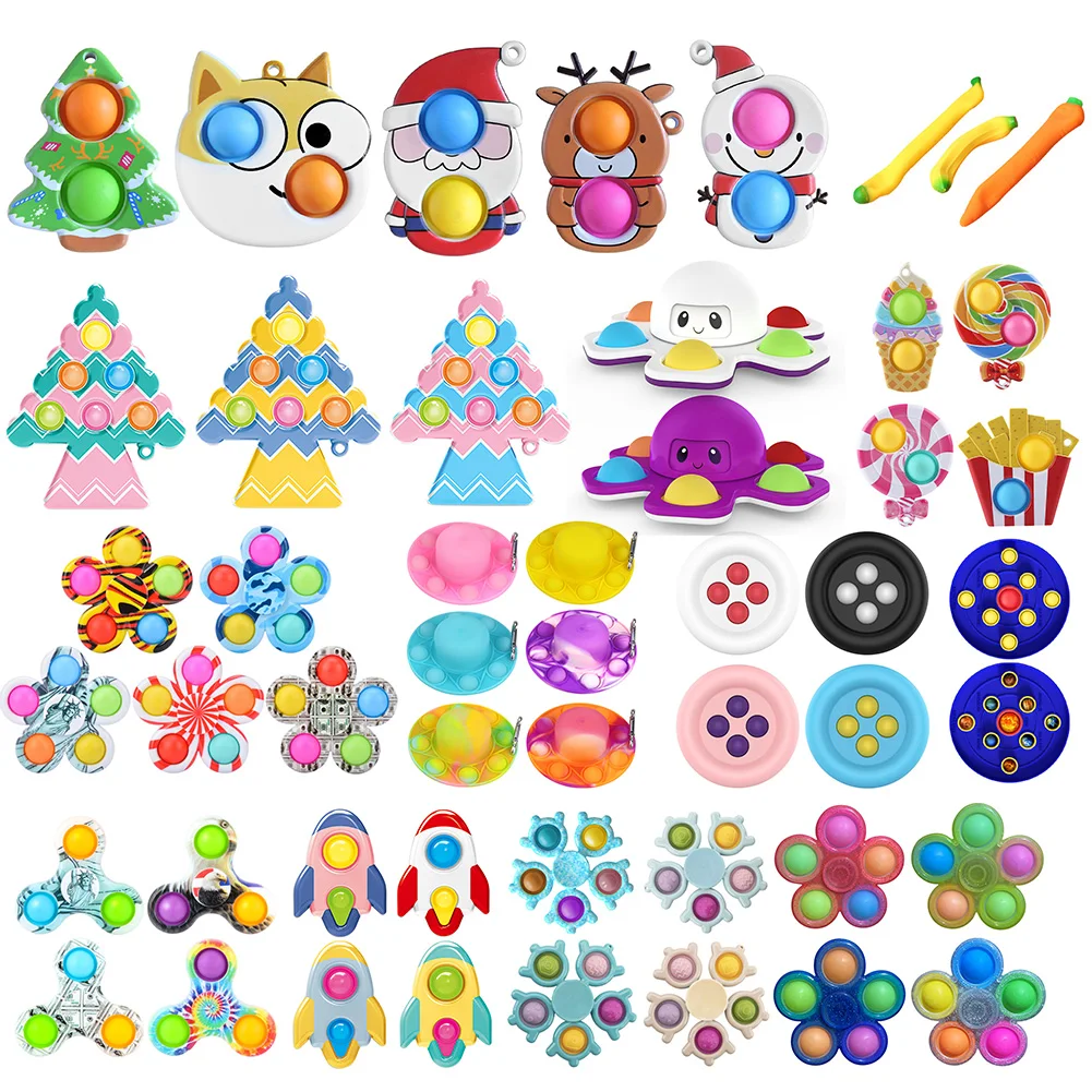 

Cheap Mini Push Bubble Sensory Fidget Toys Keychain Simple Dimple Squishy Anti Stress Reliever For Adult Kids Fidget Toy