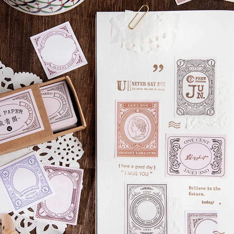 

4 Designs Retro Style Charing Street No. 10 Series Special Paper Box Packed Small Size Memo Stationery Office Supplies