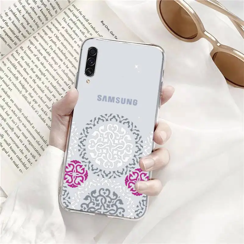 

Mandala Lace Flower Phone Case Transparent for Samsung A71 S9 10 20 HUAWEI p30 40 honor 10i 8x xiaomi note 8 Pro 10t 11