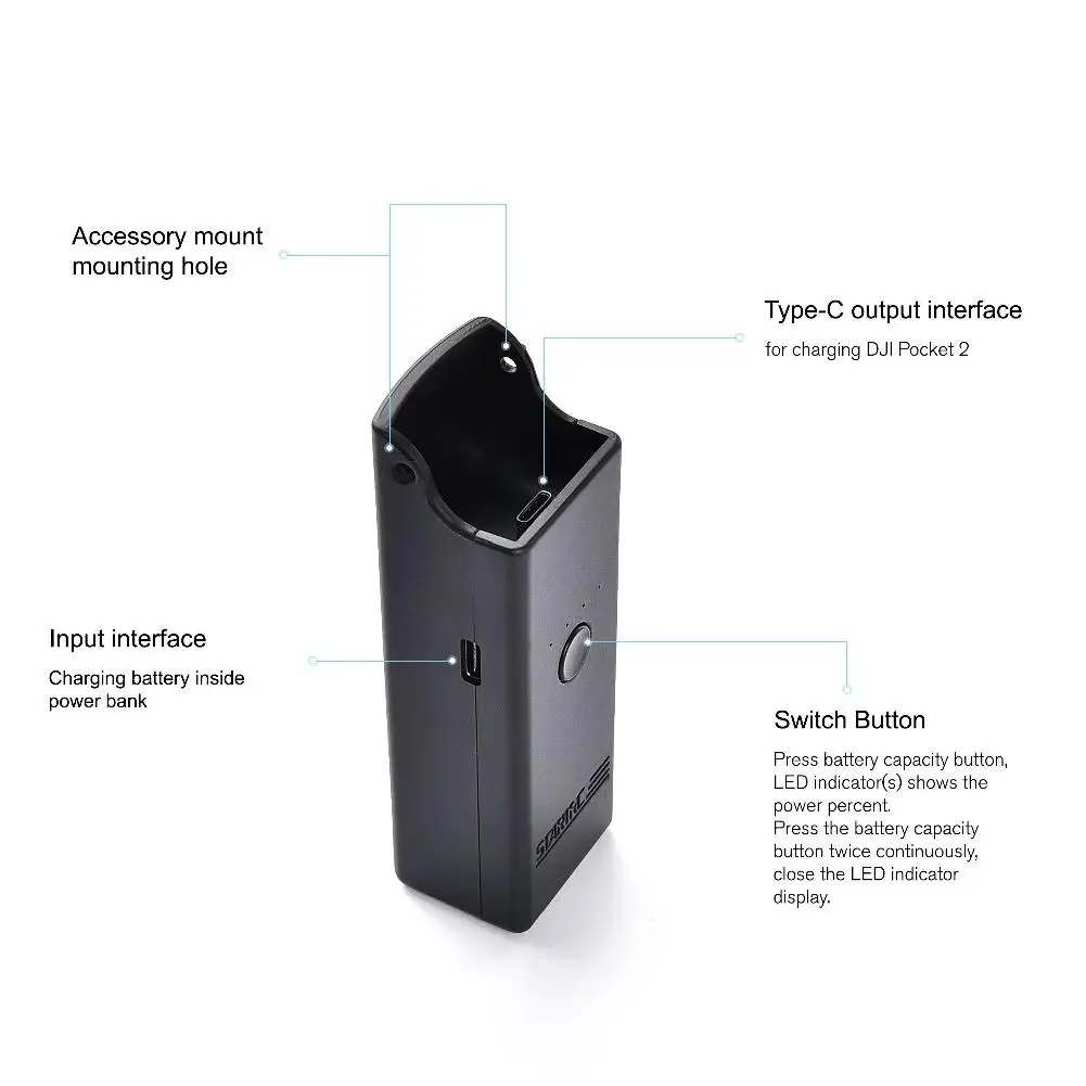 Портативное зарядное устройство для Dji Osmo Pocket 2 безопасная Спортивная камера