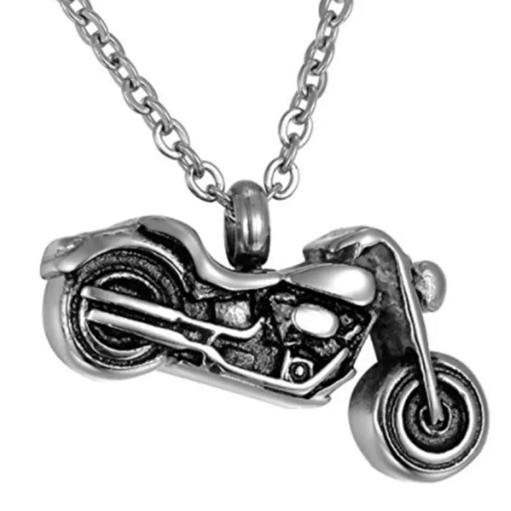 Cremation Punk Stainless Steel Motorcycle Rider Rock Pendant Charm Keepsake Memorial Urn Necklace For Ashes | Украшения и