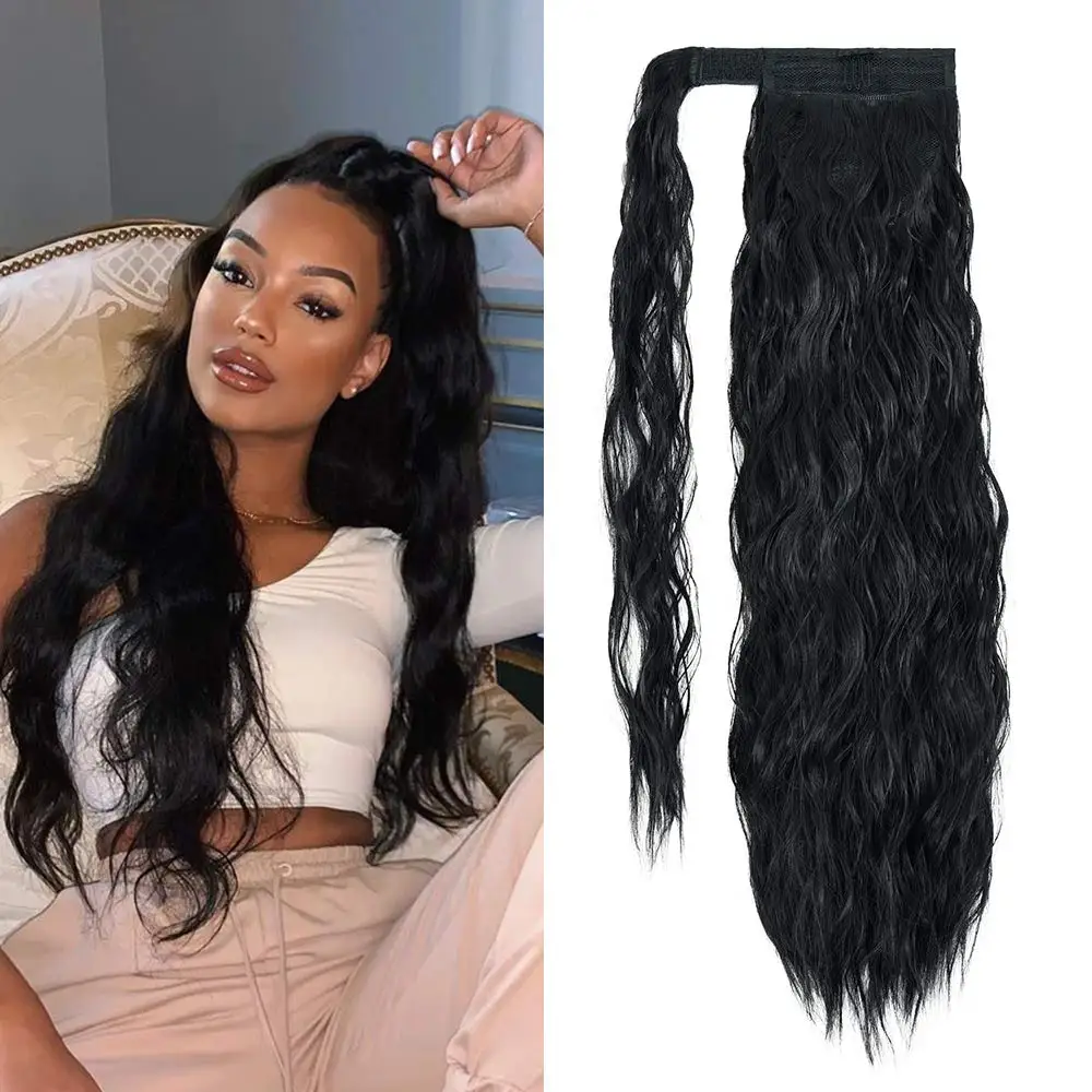 

Long Curly Ponytail Natural hair extension Wrap On Clip Hair Ponytail Extensions for Women Blonde Black Horse Tail Synthetic