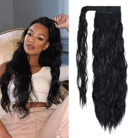long curly ponytail natural hair extension wrap on clip hair ponytail extensions for women blonde black horse tail synthetic