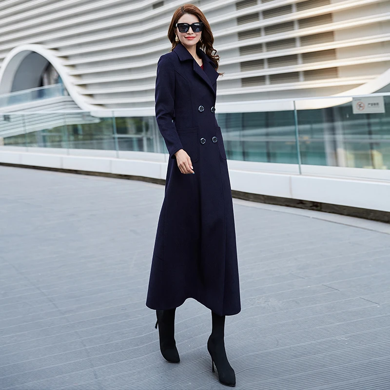 Новинка 2019 фирменный дизайн большие размеры женские шерстяные пальто