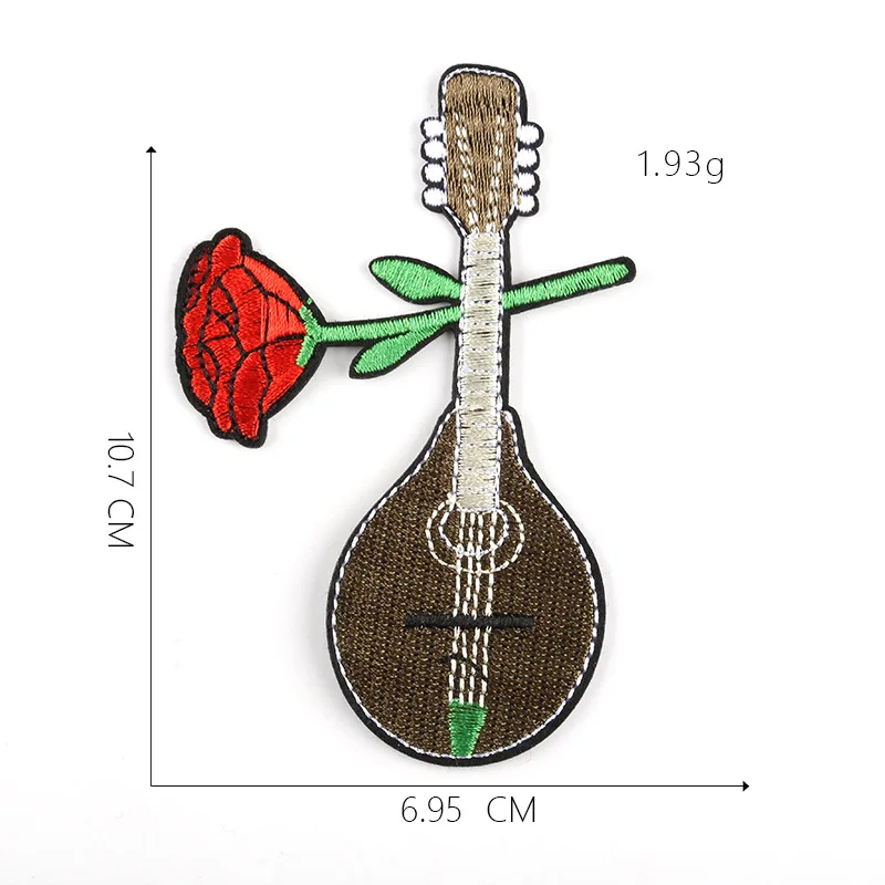

Cross skull Stripe guitar Patch Ironing Embroidered Patch DIY Clothing T-Shirt Denim Backpack Fashion Fabric Decoration Patch