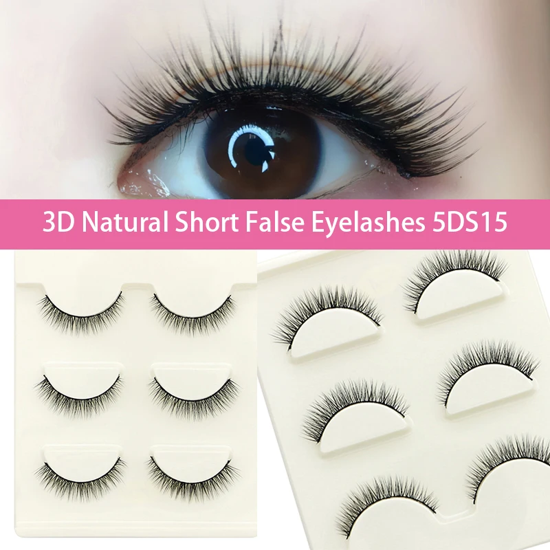 

3 Pairs Fresh Short False Eyelashes Natural Crossed Design Eyelashes Multi-Layer Handmade Lashes Eye Makeup Accessories
