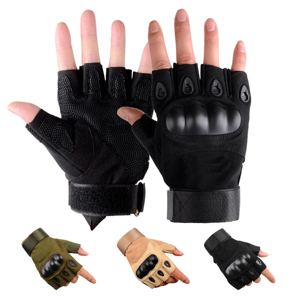 

Safety Military Combat Gloves Paintball Tactical Shooting Hunting Half Finger Breathable Gloves Anti Cut Outdoor Riding Sports