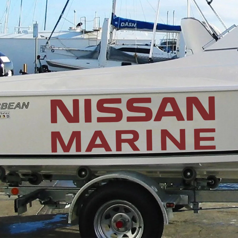 

New Design Pair Nissan Marine V1 Boats Car Sticker Funny Window Vinyl Decals Car Styling Self Adhesive Emblem Car Stickers