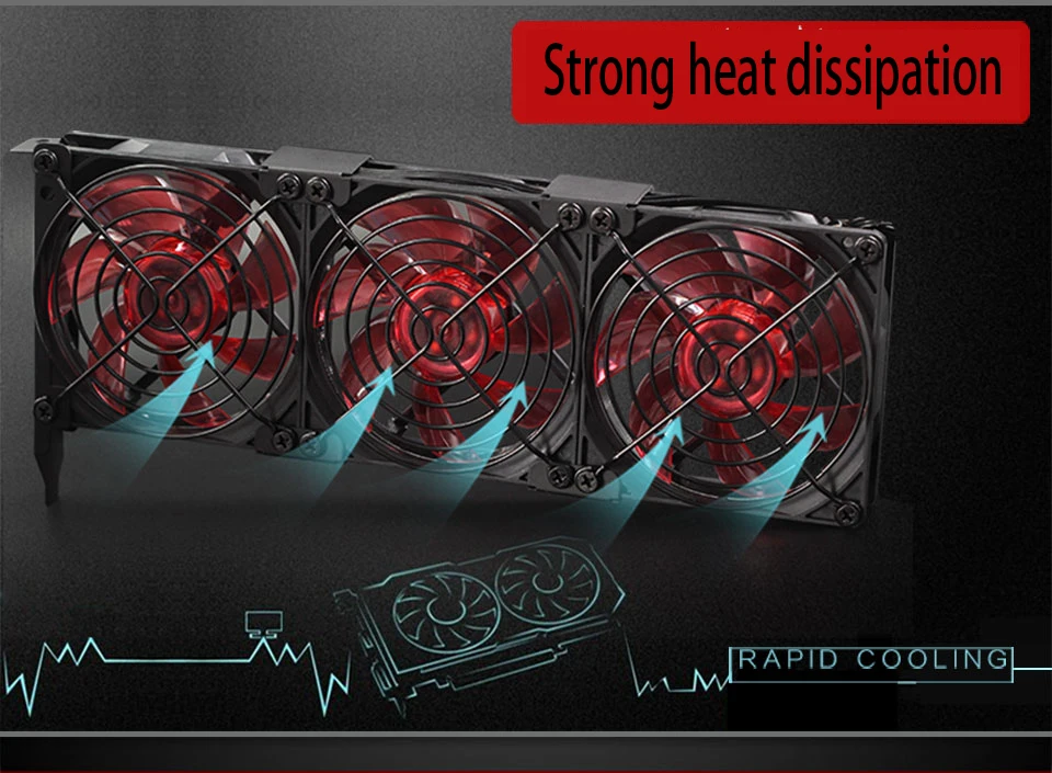 Компьютер/ПК PCI-e видеокарта стенд охлаждения 9 см вентилятор Поддержка GTX 1050 1060 1070 1080Ti RTX2070 2080TI вспомогательное охлаждение